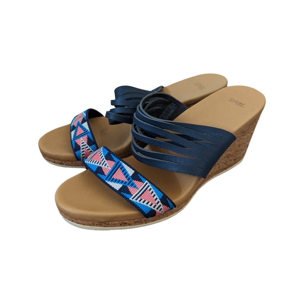 Teva Womens Arrabelle Wedge 1011534 Slide Sandals Size 7.5 Navy Blue